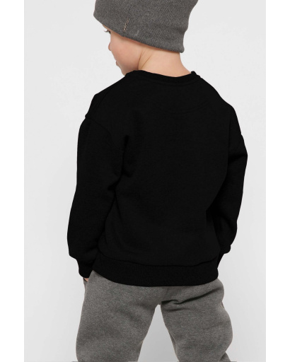 Детский свитшот с надписью цвет черный 38572, Цвет: Черный, Размер: 86, изображение 3