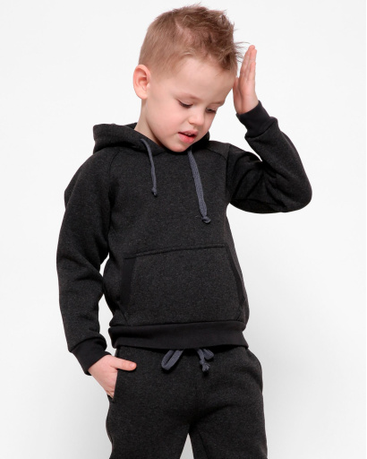 Детское худи на флисе 30451, Цвет: Графит, Размер: 92, изображение 2