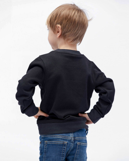 Дитячий однотонний світшот графітового кольору 31988, Колір: Графіт, Розмір: 98, зображення 2