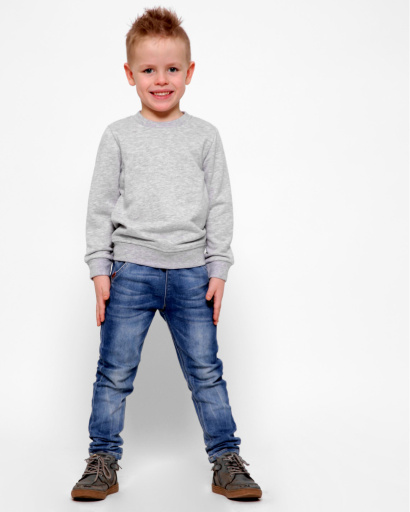 Дитячий однотонний світшот сірого кольору 31989, Колір: Сірий, Розмір: 92, зображення 2