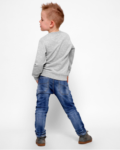 Дитячий однотонний світшот сірого кольору 31989, Колір: Сірий, Розмір: 92, зображення 3