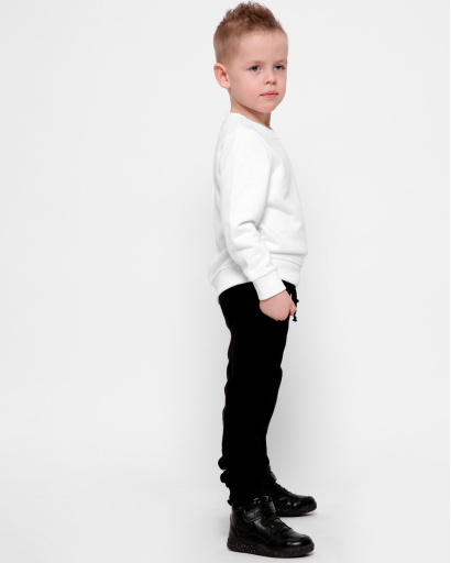 Дитячий однотонний світшот білого кольору 31991, Колір: Білий, Розмір: 92, зображення 2