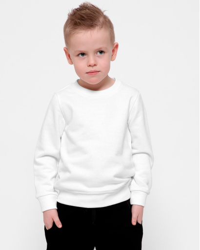 Дитячий однотонний світшот білого кольору 31991, Колір: Білий, Розмір: 92, зображення 4