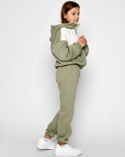 Подростковый спортивный костюм оливковый 53157, Цвет: Хаки, Размер: 122, изображение 2