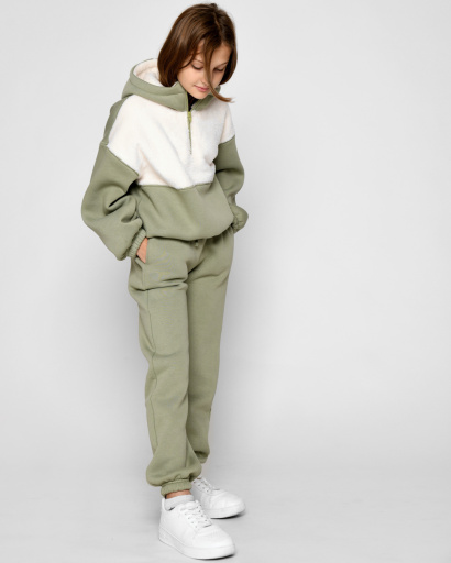 Подростковый спортивный костюм оливковый 53157, Цвет: Хаки, Размер: 122, изображение 8