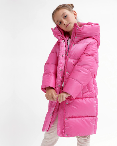 Дитячий малиновий пуховик для дівчат 55719, Колір: Малина, Розмір: 158, зображення 7