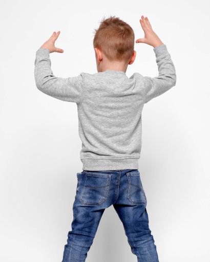 Дитячий світшот на флісі колір сірий 30423, Колір: Сірий, Розмір: 92, зображення 2