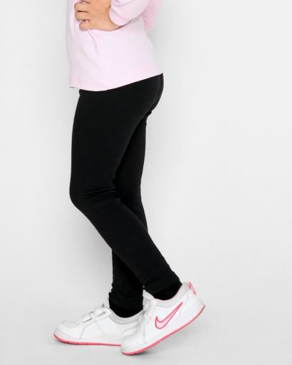 Детские черные леггинсы на флисе 53213, Цвет: Черный, Размер: 122, изображение 2