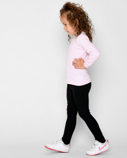 Детские черные леггинсы на флисе 53213, Цвет: Черный, Размер: 122, изображение 5