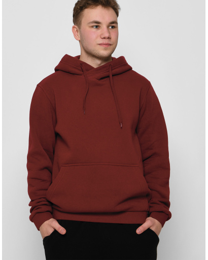 Чоловічий бордовий худі з капюшоном 29989, Колір: Бордовий, Розмір: S, зображення 3