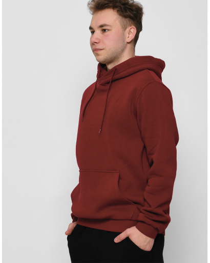 Чоловічий бордовий худі з капюшоном 29989, Колір: Бордовий, Розмір: S, зображення 4