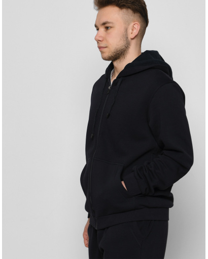 Чоловіча тепла спортивна кофта на блискавці, синій 29941, Колір: Синій, Розмір: XL, зображення 3