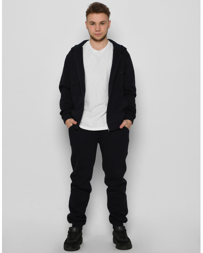 Чоловіча тепла спортивна кофта на блискавці, синій 29941, Колір: Синій, Розмір: XL, зображення 2