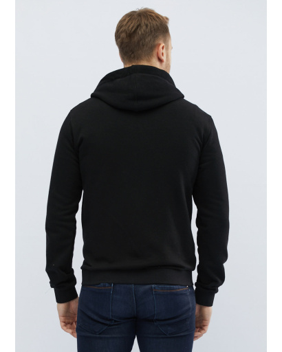 Чоловіча спортивна кофта на блискавці, чорний 31938, Колір: Чорний, Розмір: XL, зображення 3