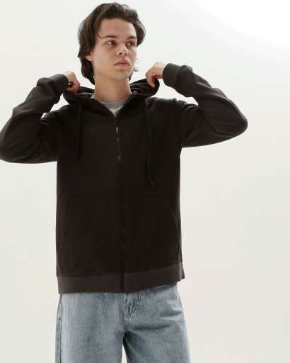 Мужская спортивная кофта на молнии, графит 31939, Цвет: Графит, Размер: M, изображение 5