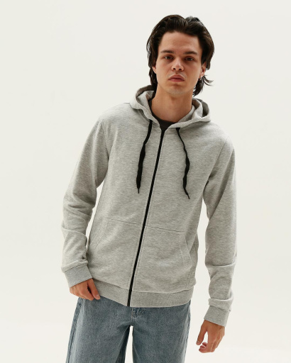 Мужская спортивная кофта на молнии, серый 31941, Цвет: Серый, Размер: L, изображение 5