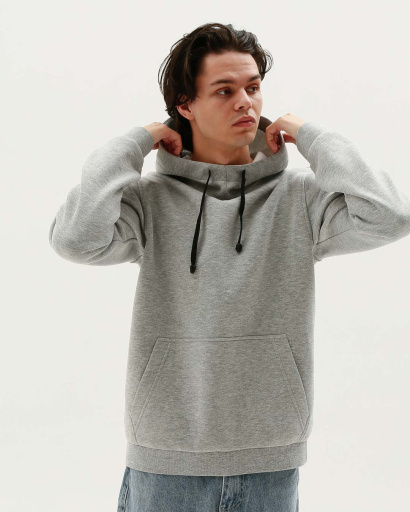 Мужское серое худи 29875, Цвет: Серый, Размер: M, изображение 3