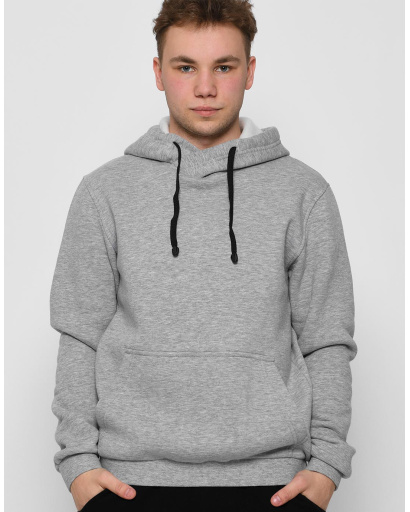 Чоловічий сірий худі з капюшоном 29878, Колір: Сірий, Розмір: S, зображення 2