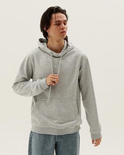 Мужское худи серого цвета 31859, Цвет: Серый, Размер: S, изображение 3