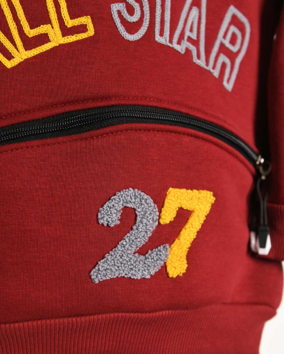 Детский костюм на флисе all star 53196, Цвет: Бордовый, Размер: 98, изображение 2