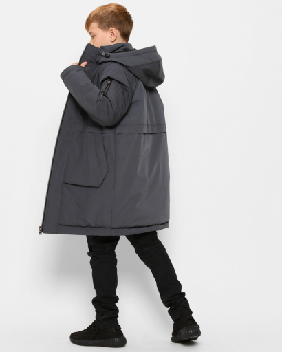 Зимова підліткова куртка для хлопчика 43503, Колір: Графіт, Розмір: 122, зображення 4