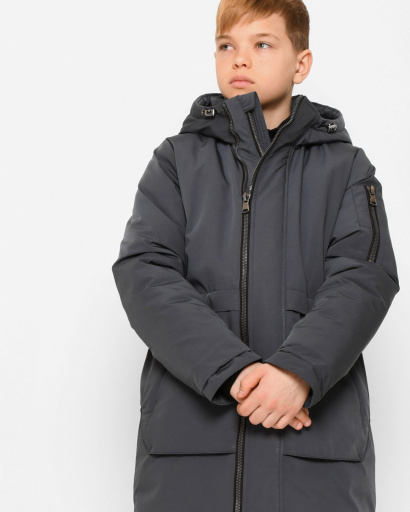 Зимова підліткова куртка для хлопчика 43503, Колір: Графіт, Розмір: 122, зображення 5