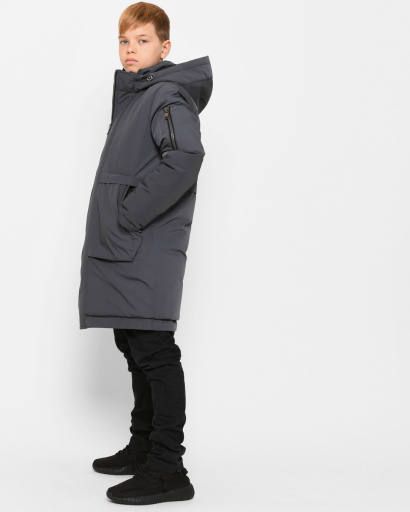 Зимова підліткова куртка для хлопчика 43503, Колір: Графіт, Розмір: 122, зображення 6