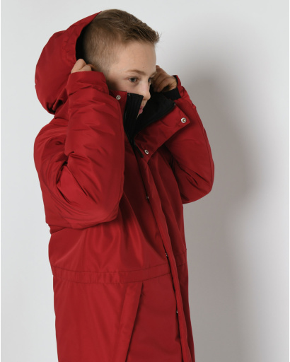 Зимова червона куртка на пуху для хлопчика 54349, Колір: Червоний, Розмір: 146, зображення 3