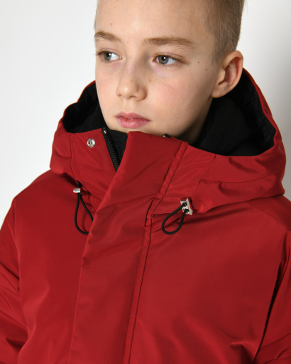 Зимова червона куртка на пуху для хлопчика 54349, Колір: Червоний, Розмір: 146, зображення 5