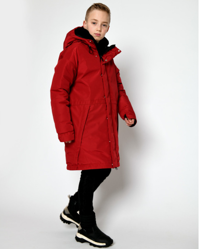 Зимова червона куртка на пуху для хлопчика 54349, Колір: Червоний, Розмір: 146, зображення 6