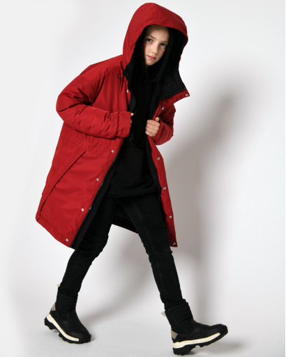 Зимова червона куртка на пуху для хлопчика 54349, Колір: Червоний, Розмір: 146, зображення 7