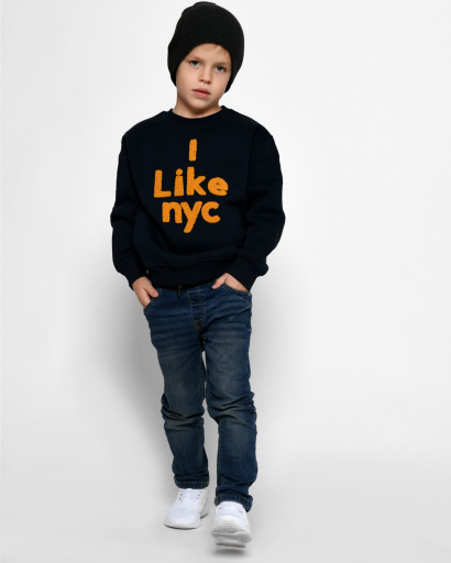 Подростковый свитшот с вышивкой "I like NYC" 52544, Цвет: Синий, Размер: 152, изображение 2