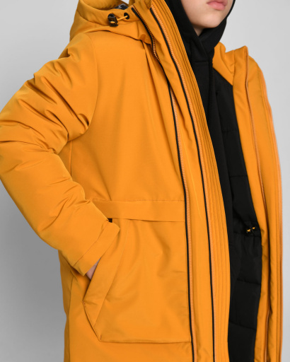 Жовта зимова куртка для хлопчика 45002, Колір: Гірчиця, Розмір: 116, зображення 2