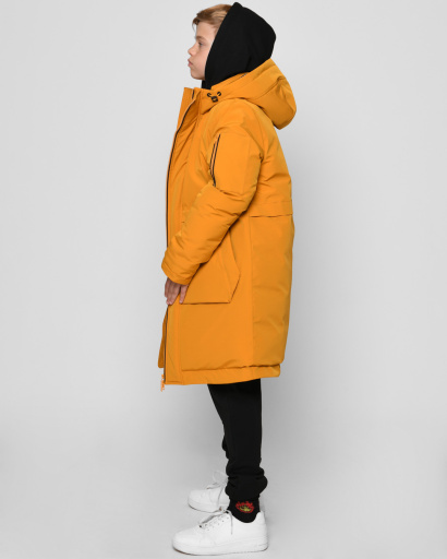 Жовта зимова куртка для хлопчика 45002, Колір: Гірчиця, Розмір: 116, зображення 4