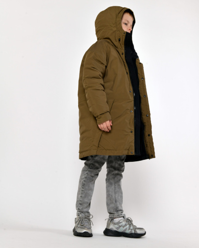 Зимова куртка хакі на пуху для хлопчика 56022, Колір: Хакі, Розмір: 140, зображення 3