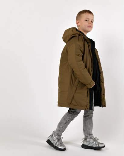 Зимова куртка хакі на пуху для хлопчика 56022, Колір: Хакі, Розмір: 140, зображення 5