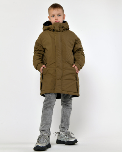 Зимова куртка хакі на пуху для хлопчика 56022, Колір: Хакі, Розмір: 140, зображення 6