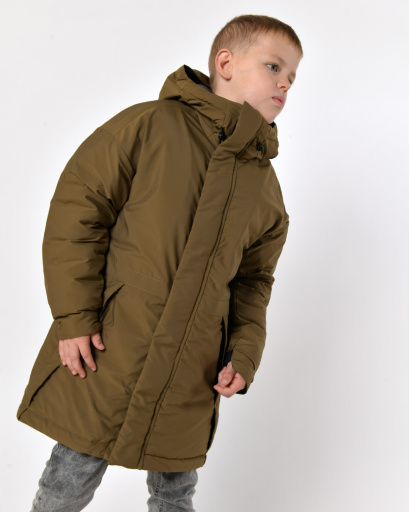 Зимова куртка хакі на пуху для хлопчика 56022, Колір: Хакі, Розмір: 140, зображення 7
