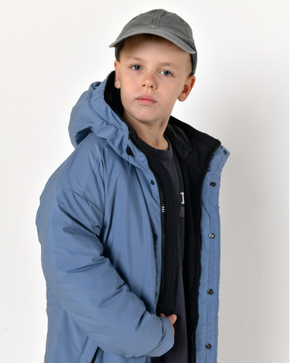 Зимова синя куртка на пуху для хлопчика 56023, Колір: Джинс, Розмір: 158, зображення 6