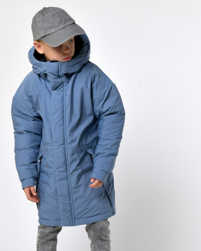 Зимова синя куртка на пуху для хлопчика 56023, Колір: Джинс, Розмір: 158, зображення 9