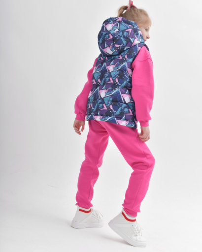 Детский яркий демисезонный жилет 55920, Цвет: Розовый, Размер: 122, изображение 3