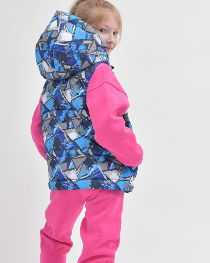 Детский яркий демисезонный жилет 55921, Цвет: Синий, Размер: 146, изображение 7