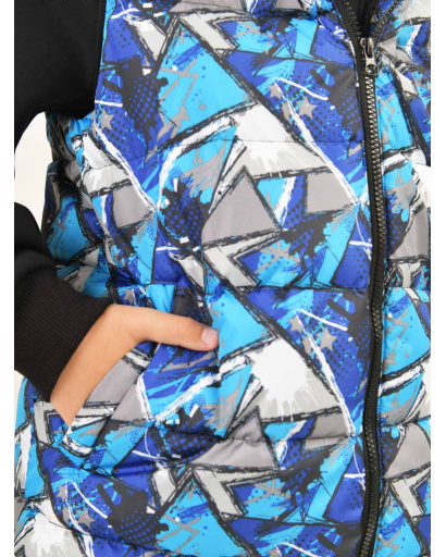 Детский яркий демисезонный жилет 55921, Цвет: Синий, Размер: 146, изображение 4