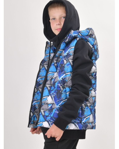 Детский яркий демисезонный жилет 55921, Цвет: Синий, Размер: 146, изображение 5