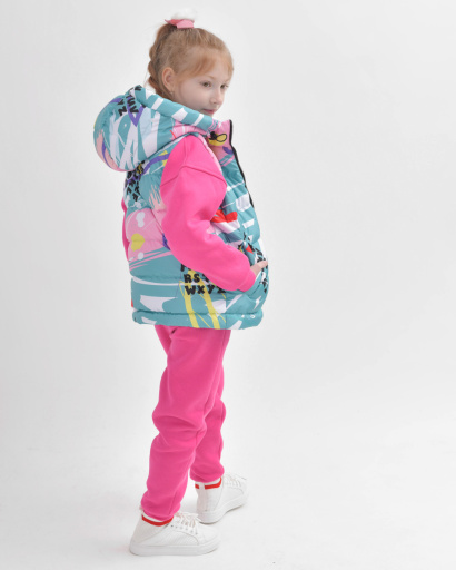 Детский яркий демисезонный жилет 55922, Цвет: Мята, Размер: 122, изображение 3