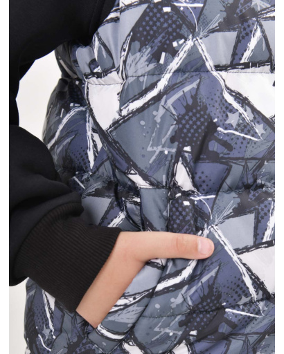 Детский яркий демисезонный жилет 55923, Цвет: Серый, Размер: 140 см, изображение 4