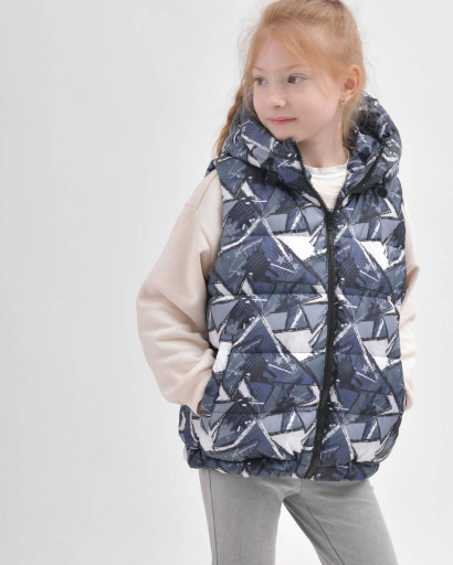 Детский яркий демисезонный жилет 55923, Цвет: Серый, Размер: 140 см, изображение 5