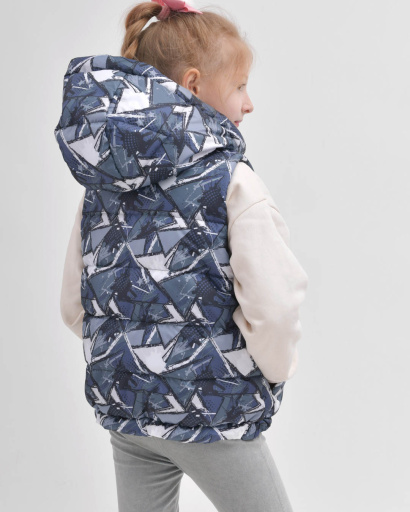 Детский яркий демисезонный жилет 55923, Цвет: Серый, Размер: 140 см, изображение 6