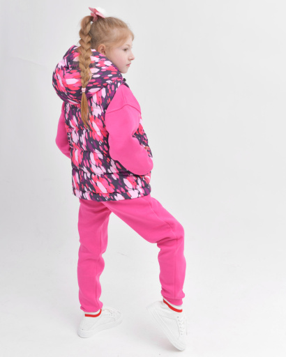 Детский яркий демисезонный жилет 55924, Цвет: Малина, Размер: 122, изображение 3