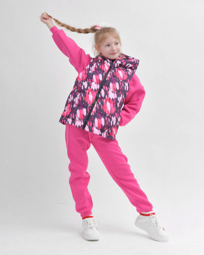 Детский яркий демисезонный жилет 55924, Цвет: Малина, Размер: 122, изображение 4